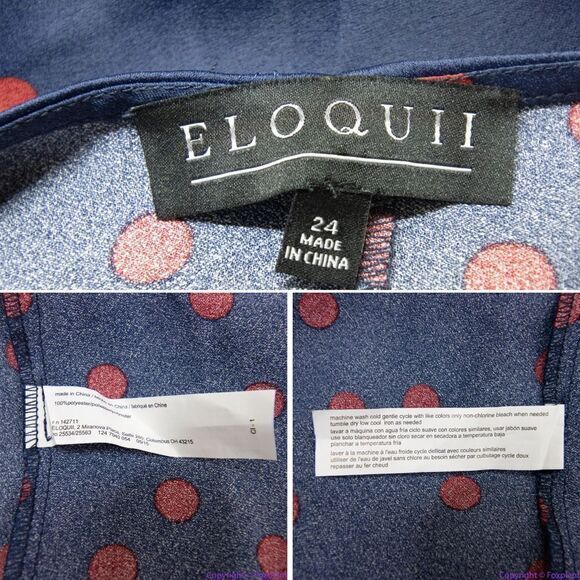 NEW Eloquii navy Tulip Hem Wrap Dress in Mandalay polka Dot, 24‎ - Picture 16 of 16